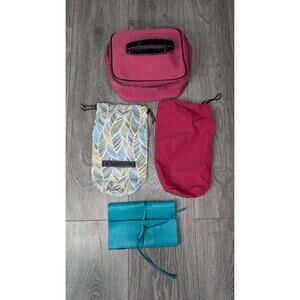 Bundle of Travel Bags Cosmetic & Jewelry Pouch & More